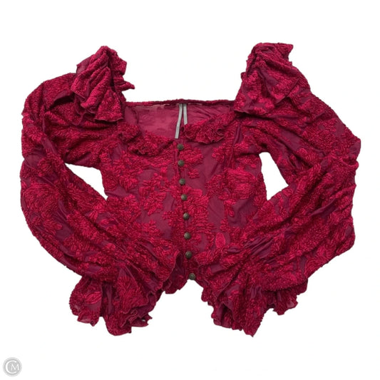 Top Long Sleeve By Anthropologie In Purple, Size: M