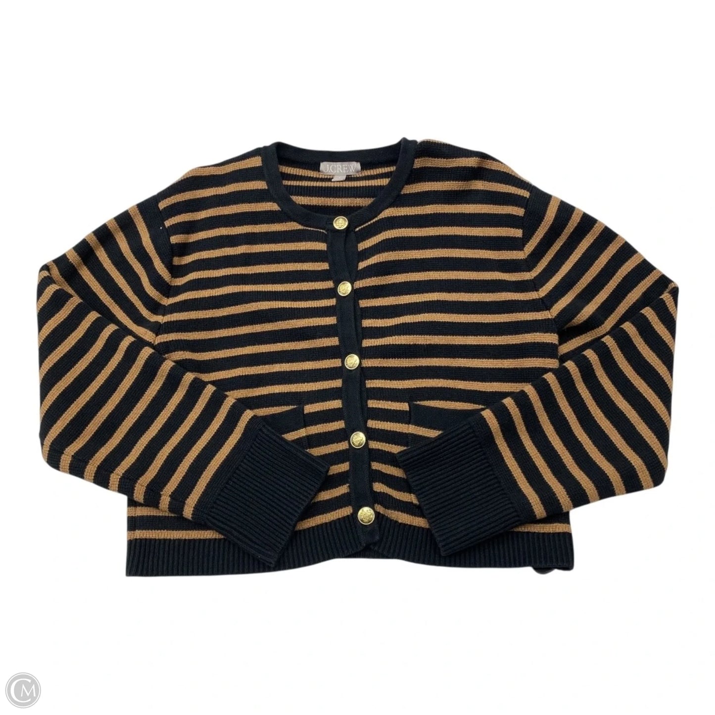 Sweater Cardigan By J. Crew In Black & Brown, Size: M