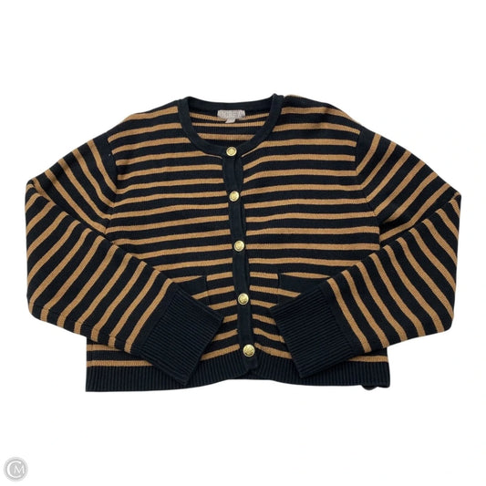 Sweater Cardigan By J. Crew In Black & Brown, Size: M