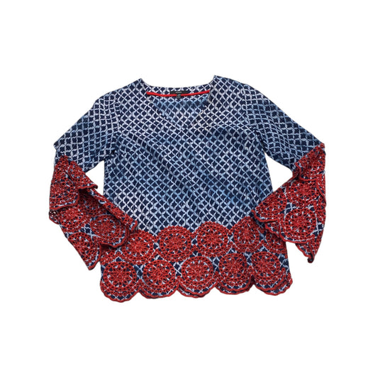 Top Long Sleeve By Drew In Blue & Red, Size: Xs