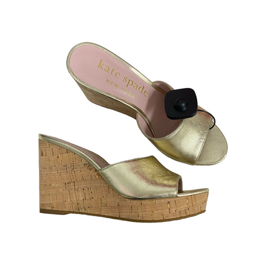 Gold Sandals Designer Kate Spade, Size 9.5