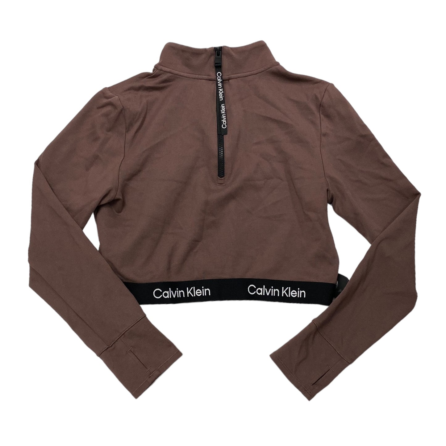 Brown Athletic Top Long Sleeve Crewneck Calvin Klein, Size Xl