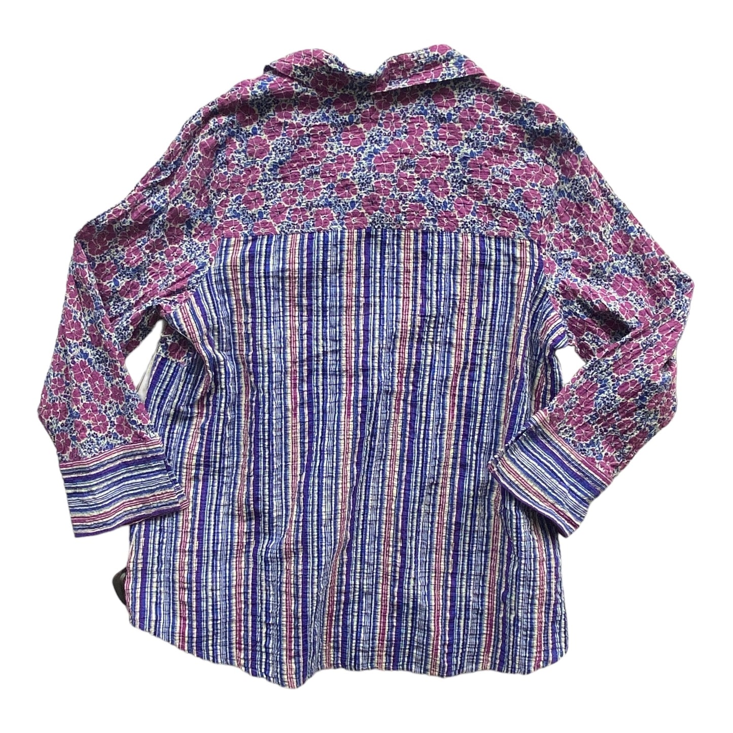 Blue & Purple Blouse Long Sleeve Habitat, Size L