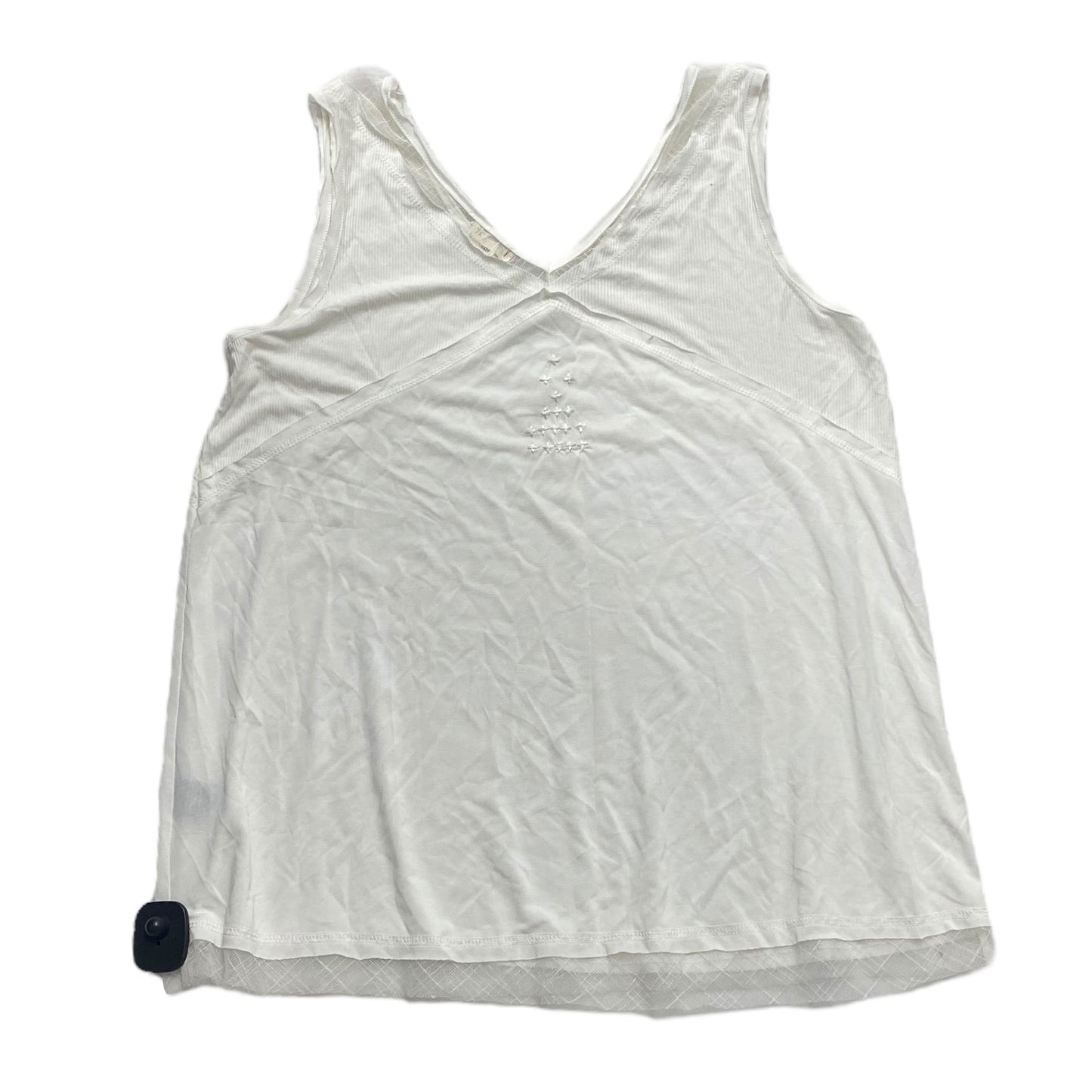 White Top Sleeveless Pol, Size L