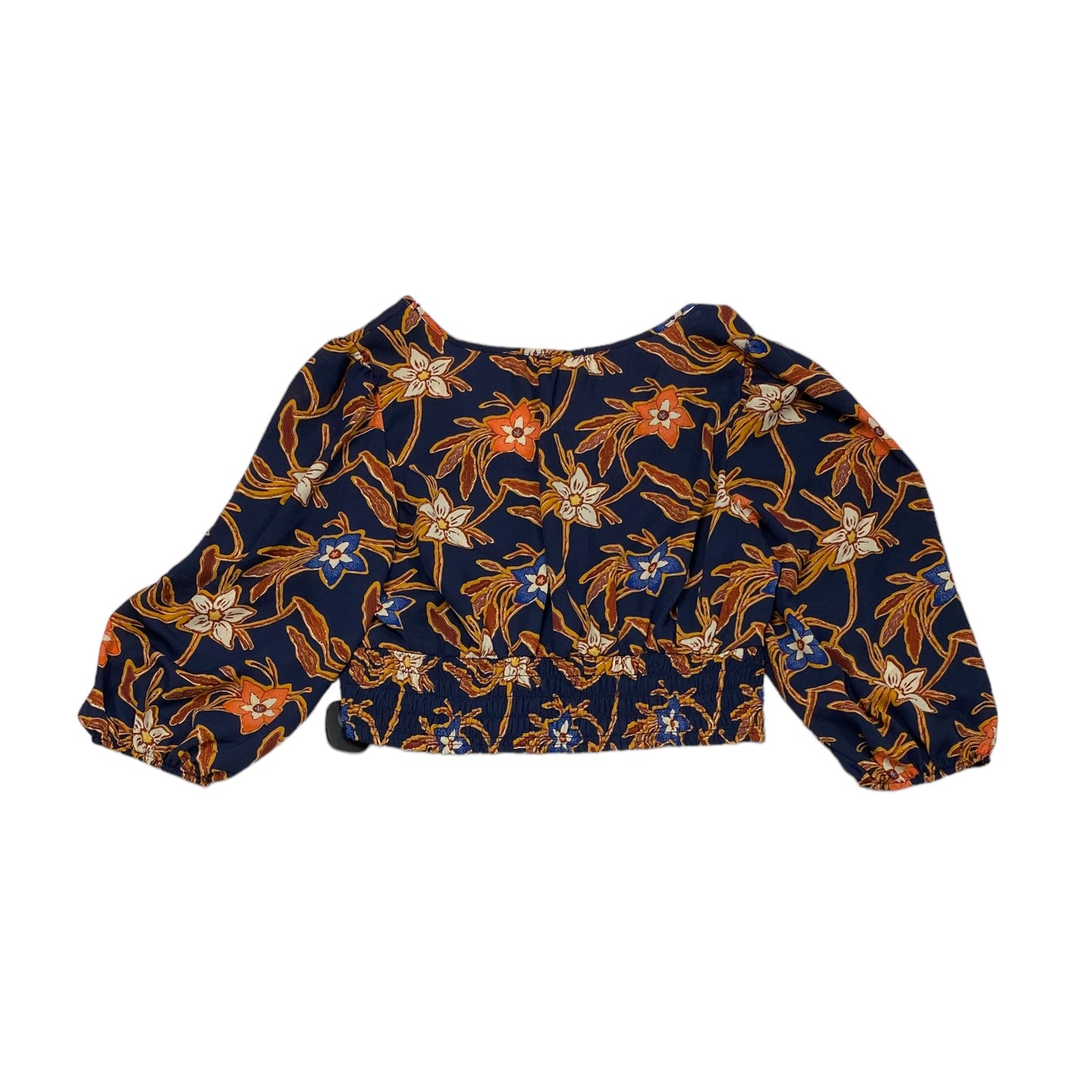 Blue & Orange Top 3/4 Sleeve Sienna Sky, Size L