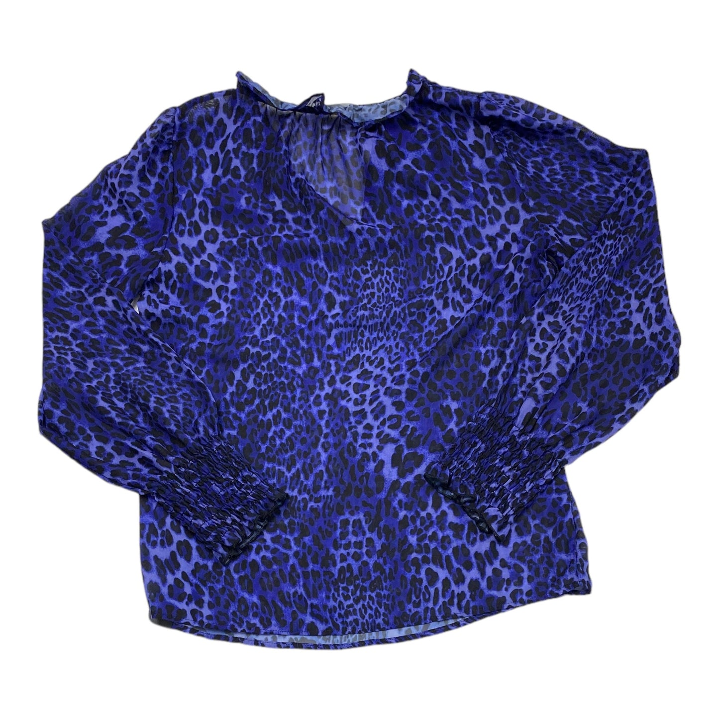 Top Long Sleeve By DAVID CLINE In Black & Purple, Size: L