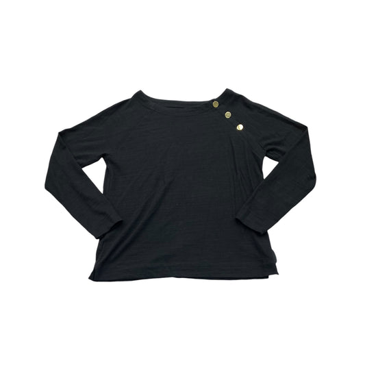 Top Long Sleeve By Loft In Black & Gold, Size: M