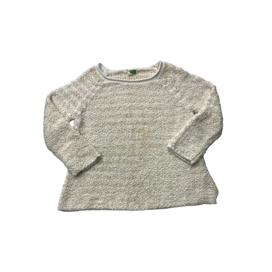 Sweater By Anthropologie In Cream & White, Size: L