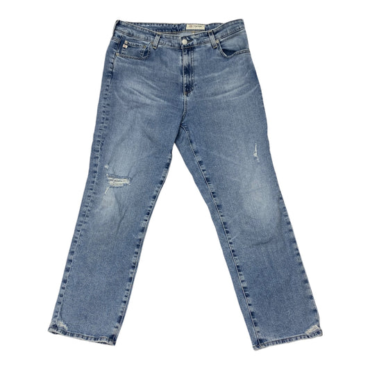 Jeans Straight By Ag Jeans In Blue Denim, Size: 14