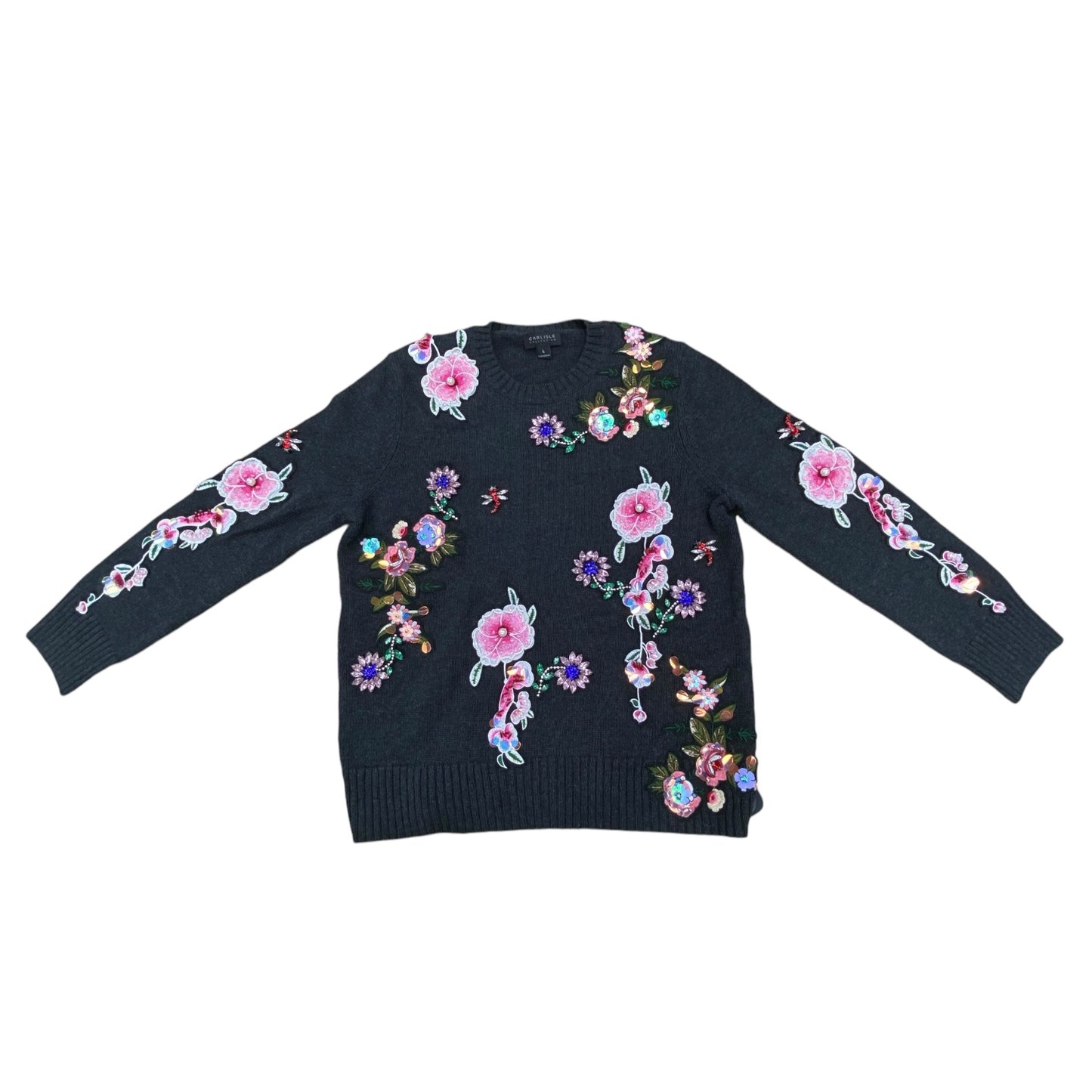 Sweater By CARLISLE COLLECTION In Floral Print, Size: L