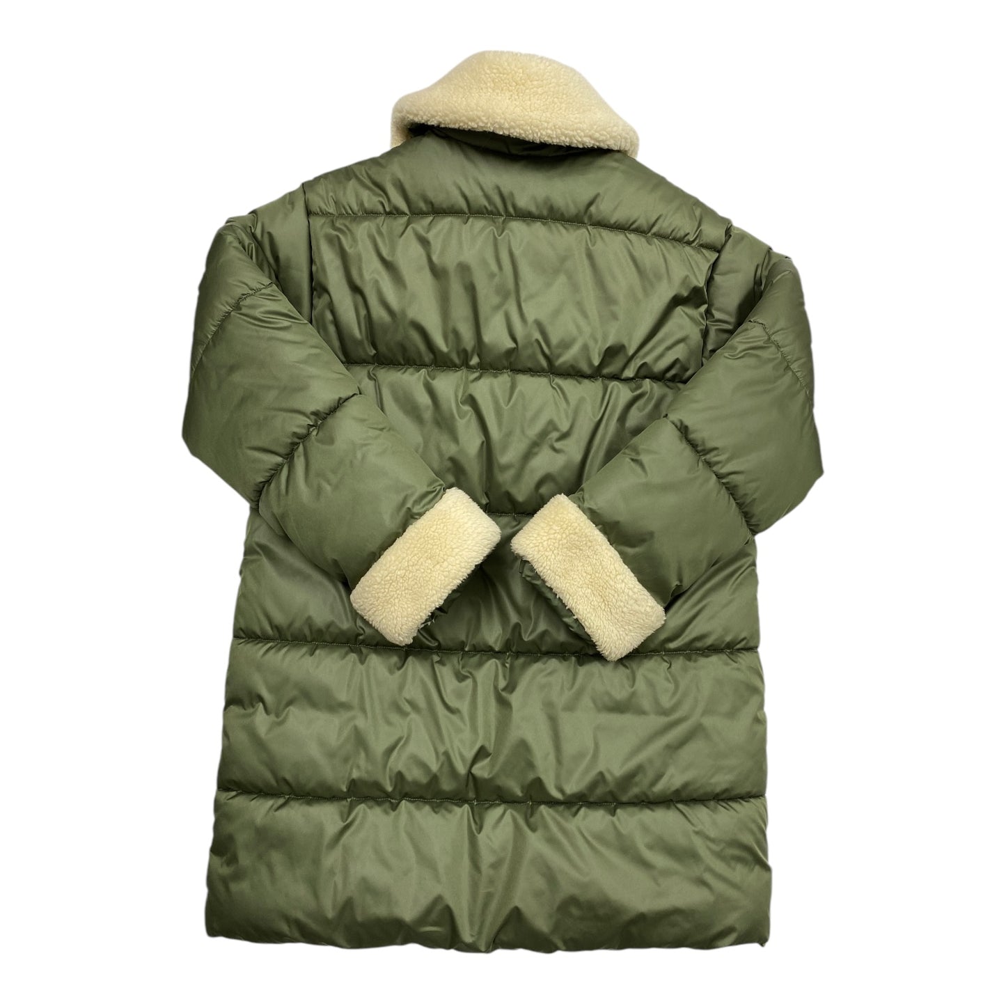 Coat Puffer & Quilted By Gap In Green & Tan, Size: L