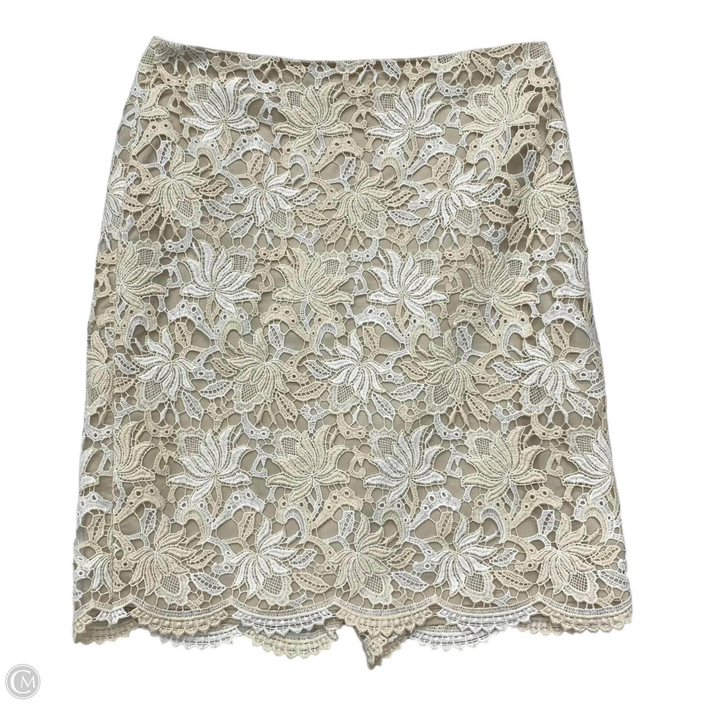 Skirt Midi By Ann Taylor In Tan & White, Size: 2p