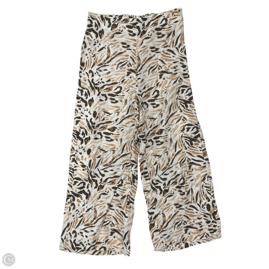 Pants Linen By Tahari In Brown & White, Size: S