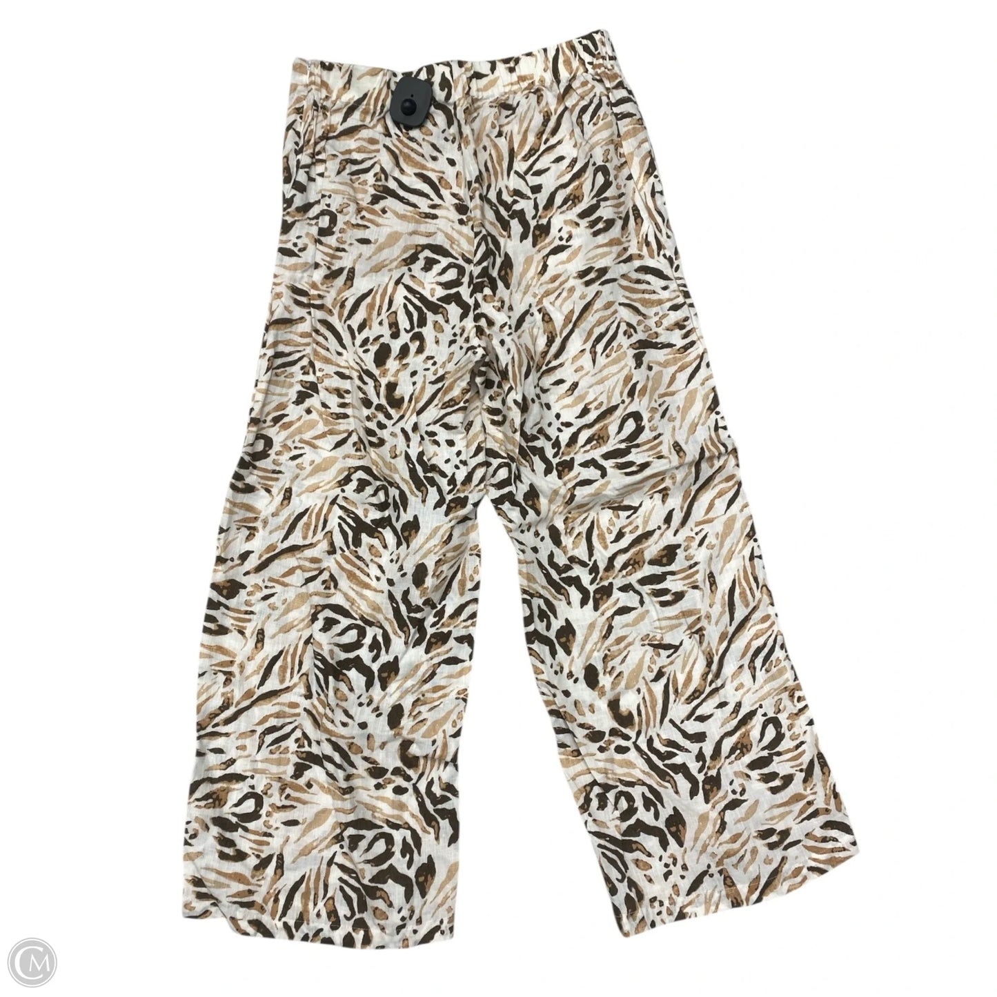 Pants Linen By Tahari In Brown & White, Size: S