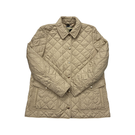 Coat Luxury Designer By Burberry In Beige, Size: L