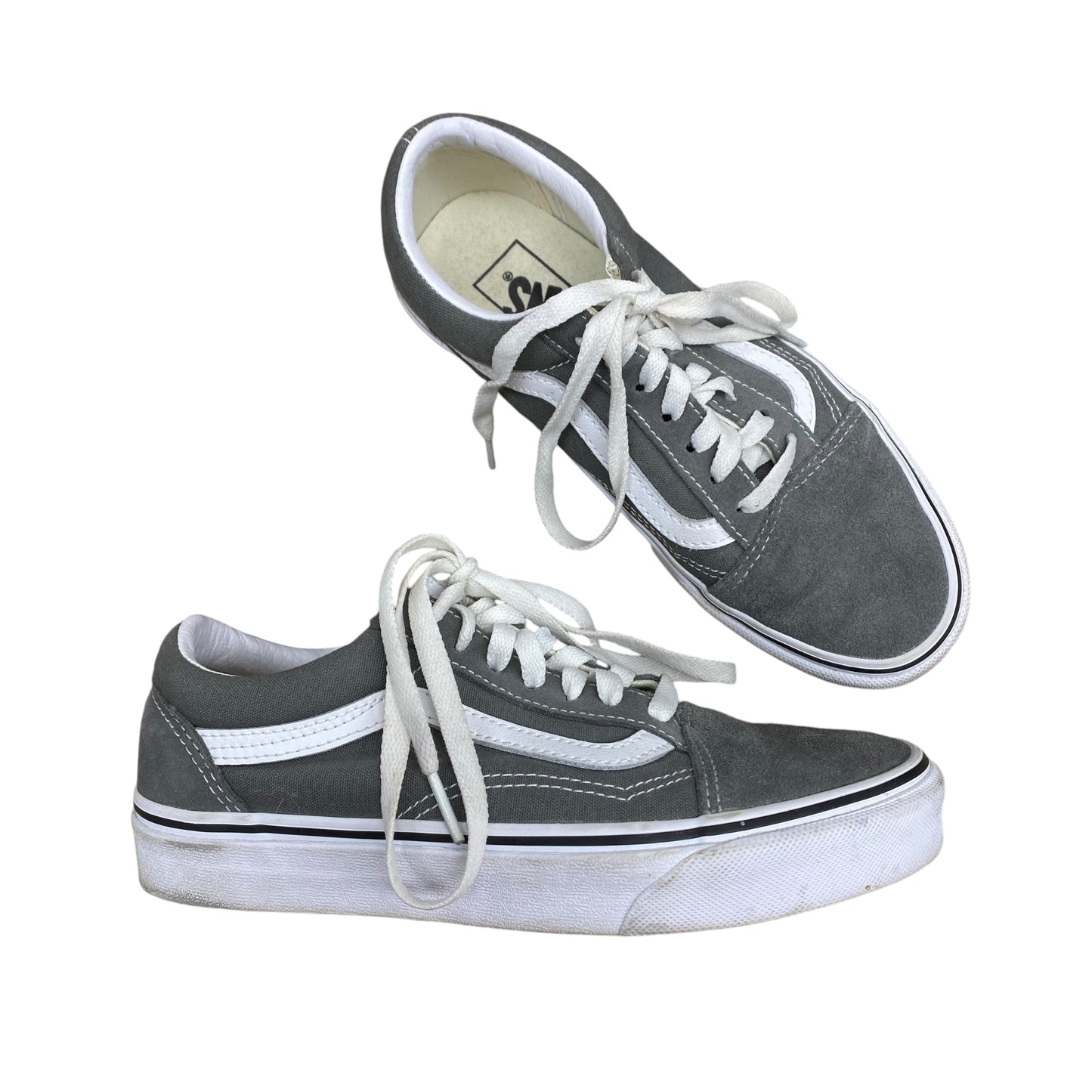 Shoes Sneakers By Vans In Grey & White, Size: 7