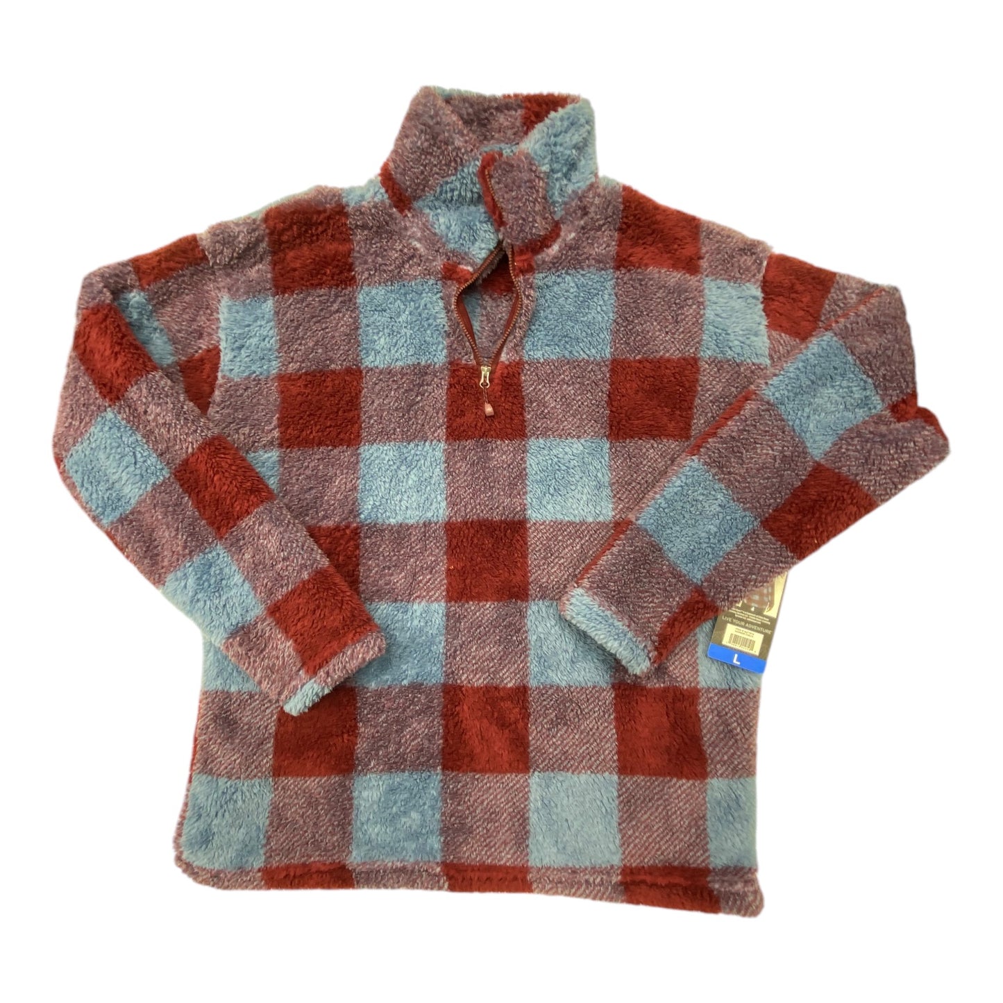 Sweater By Eddie Bauer In Blue & Red, Size: L