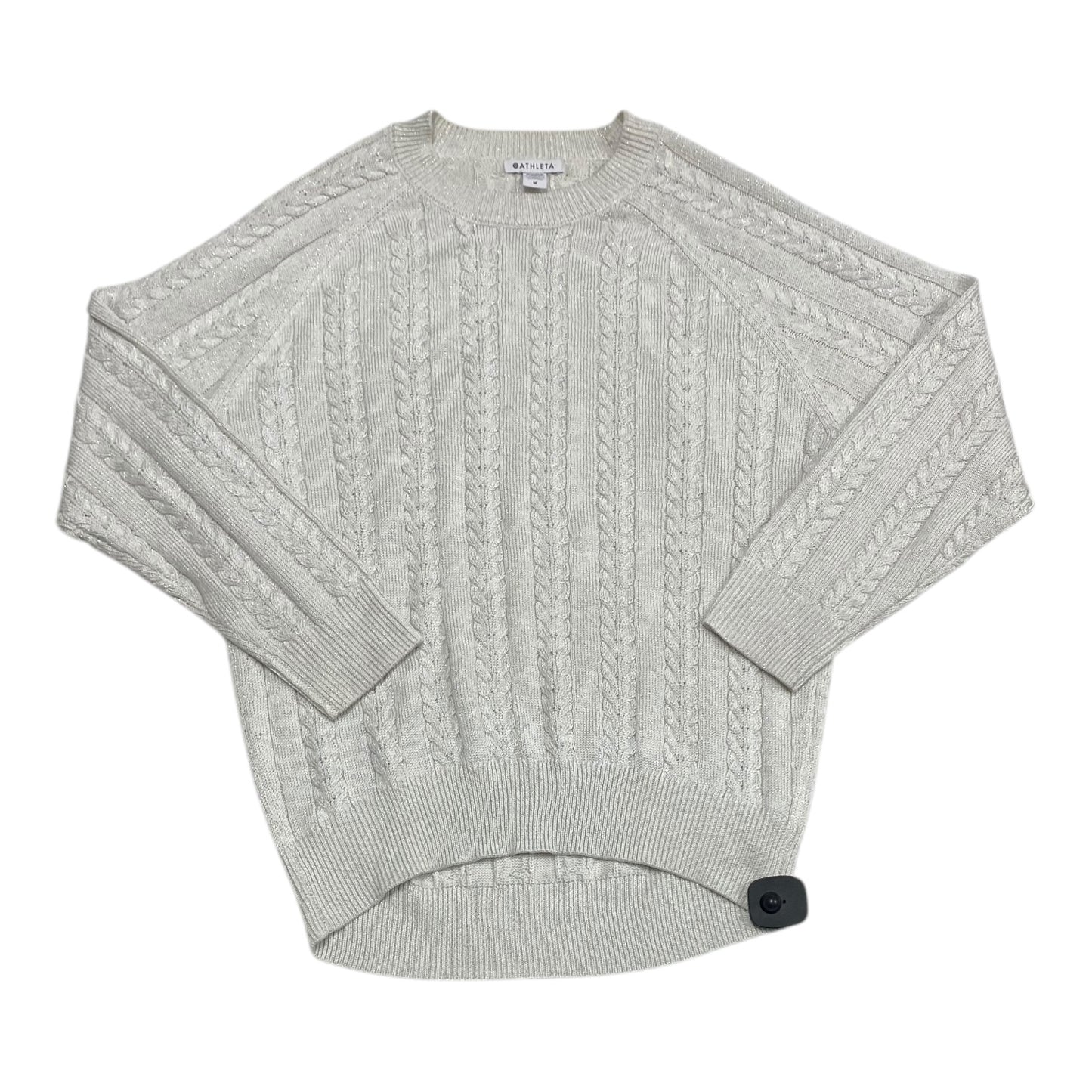 Sweater By Athleta In Silver & White, Size: M