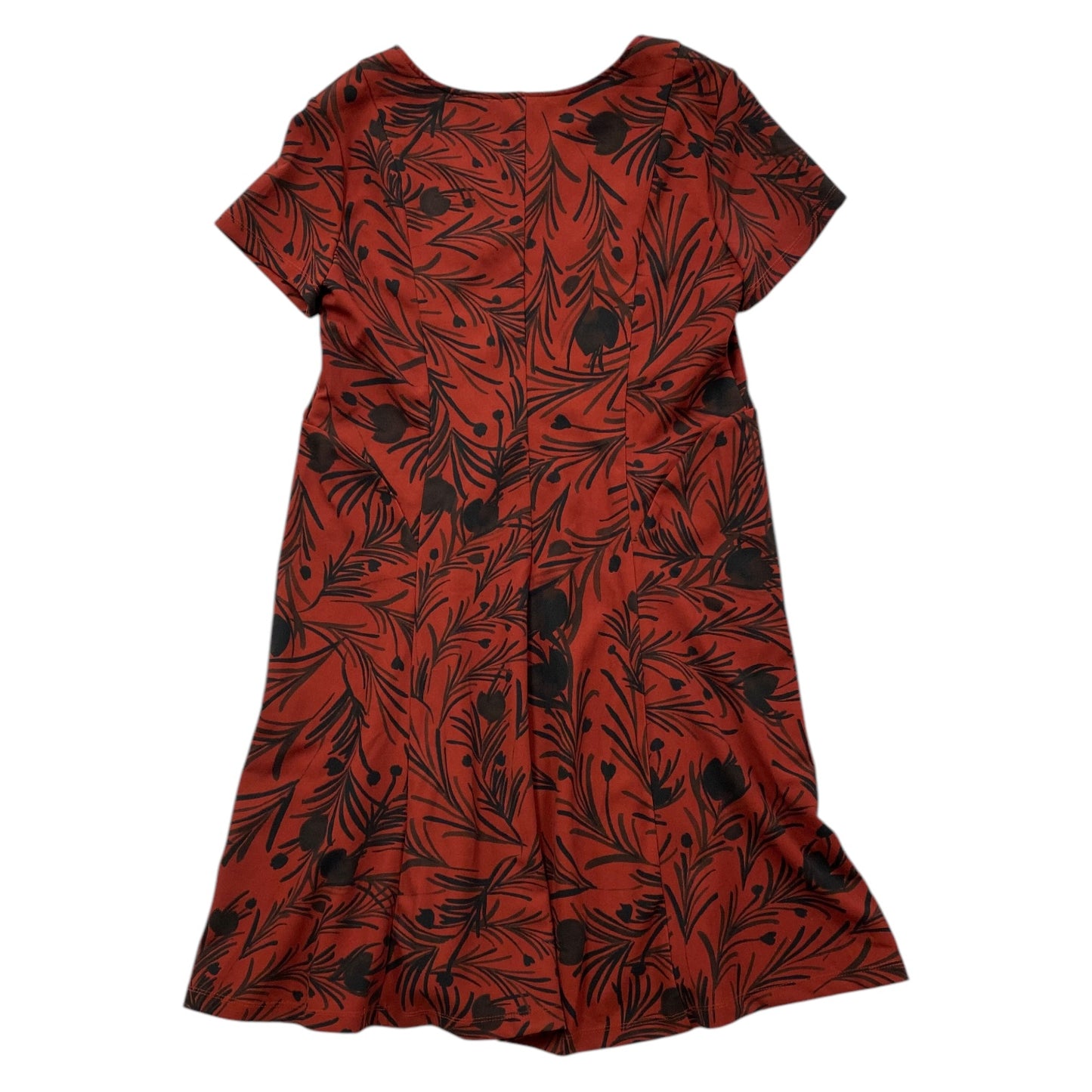 Dress Casual Midi By Apt 9 In Black & Red, Size: Xl