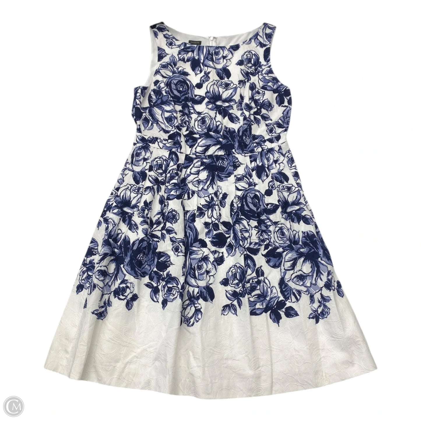 Dress Party Midi By Talbots In Blue & White, Size: L