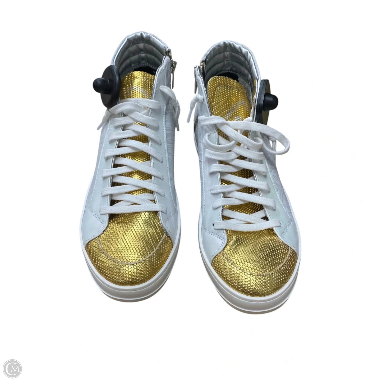 Shoes Sneakers By P448 In Gold & White, Size: 8.5