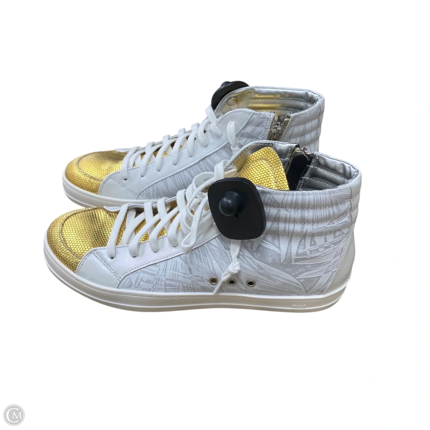 Shoes Sneakers By P448 In Gold & White, Size: 8.5