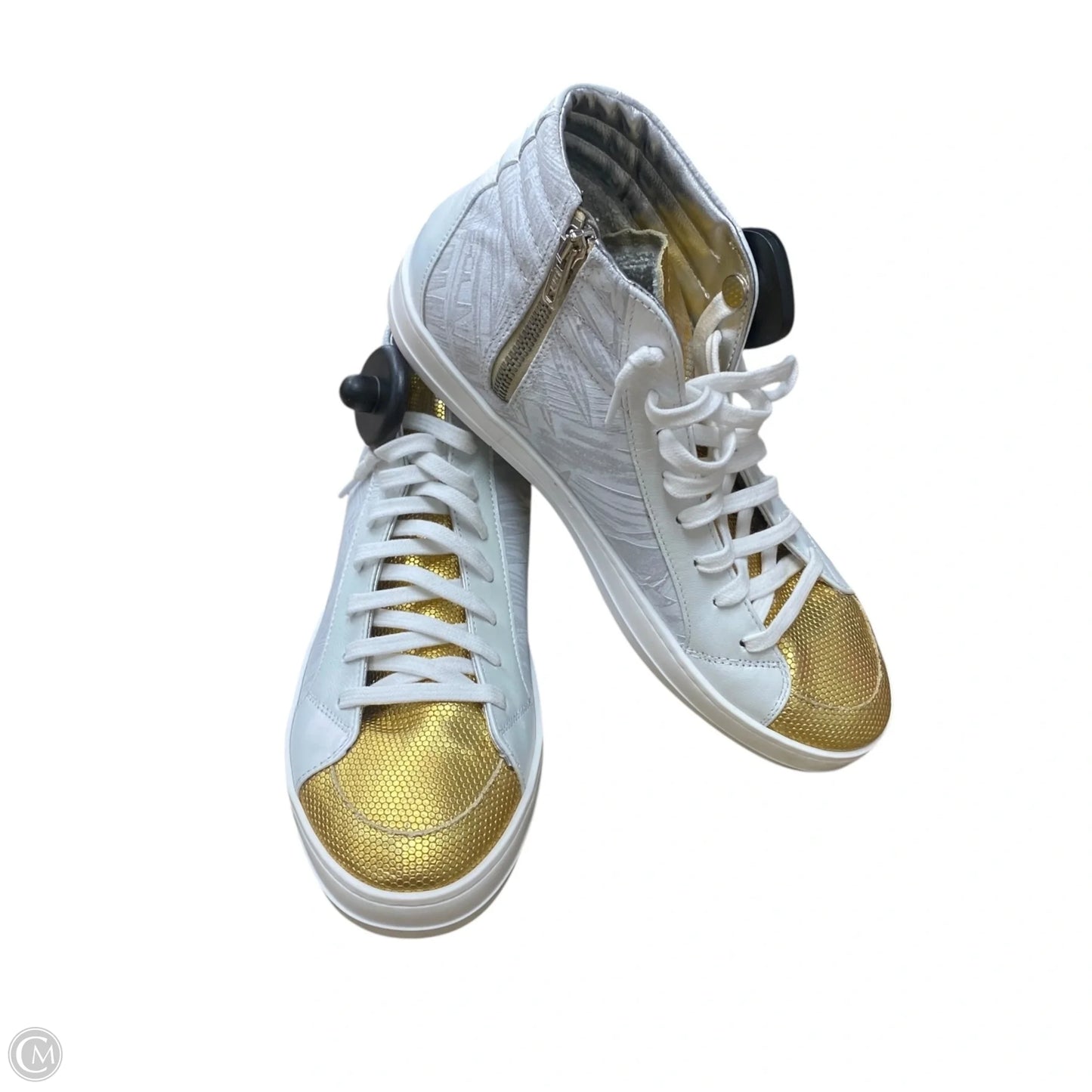 Shoes Sneakers By P448 In Gold & White, Size: 8.5