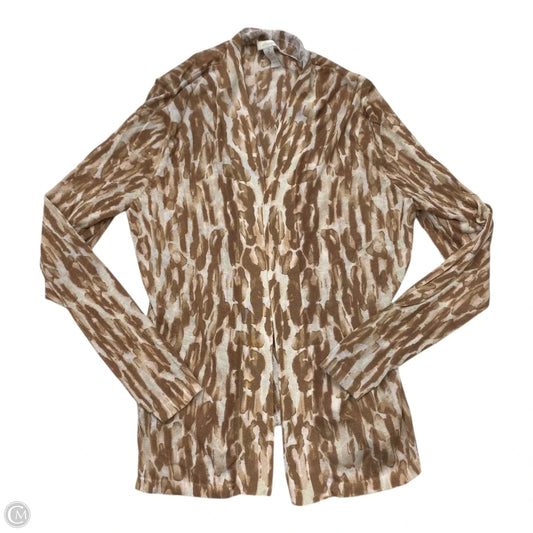 Sweater Cardigan By Chicos In Animal Print, Size: L