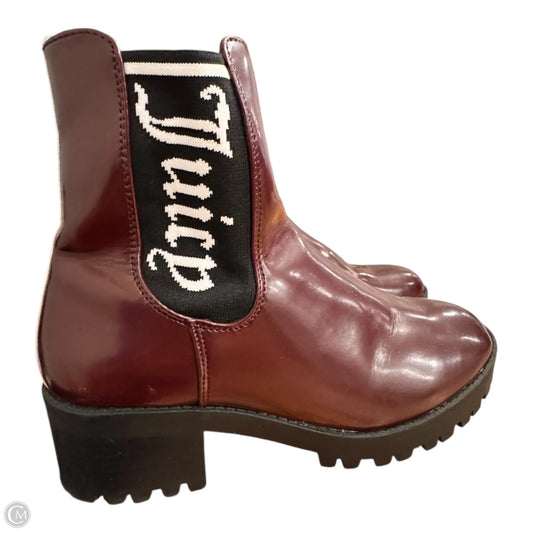 Boots Ankle Heels By Juicy Couture In Maroon, Size: 7.5