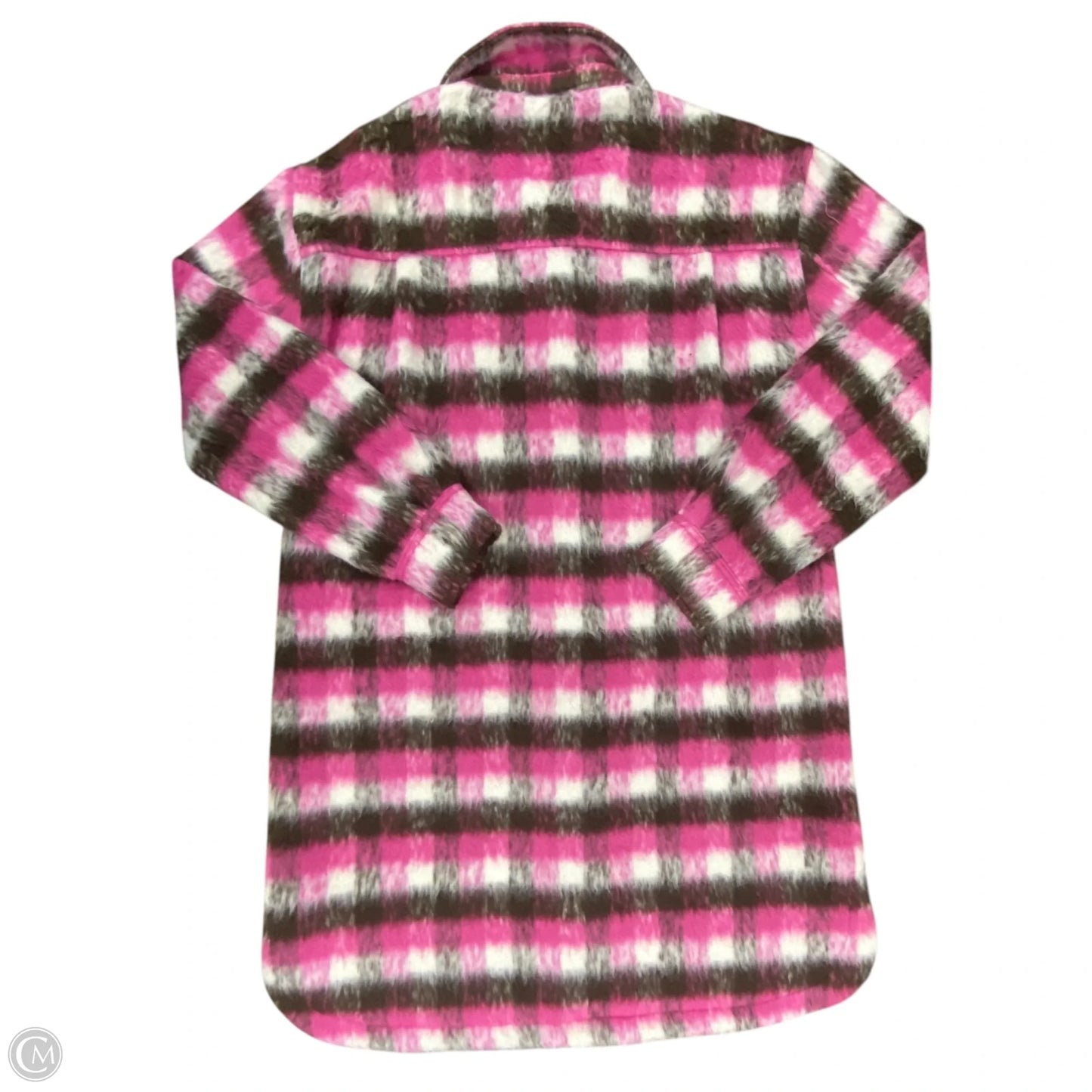 Jacket Shirt By Vigoss In Brown & Pink, Size: S