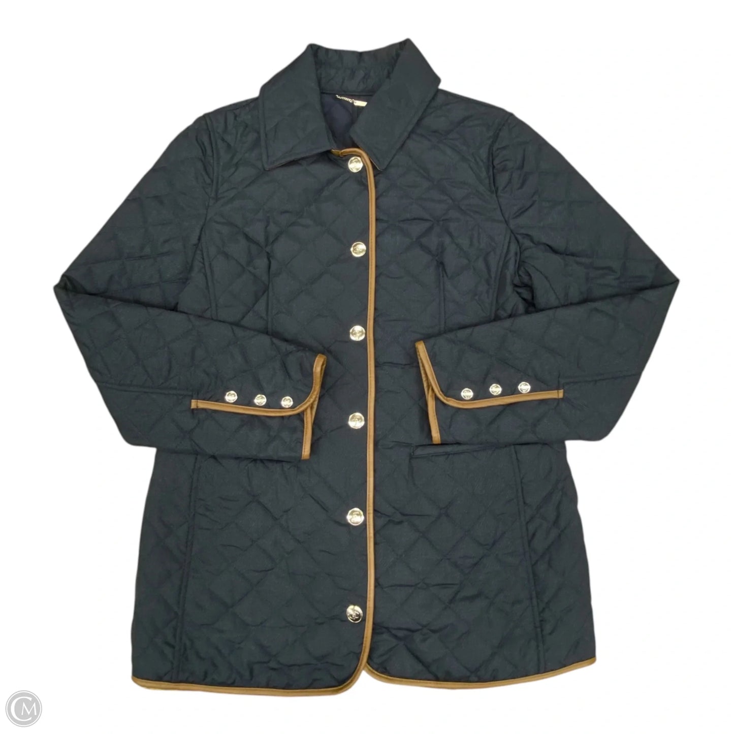 Jacket Puffer & Quilted By Chicos In Navy, Size: S