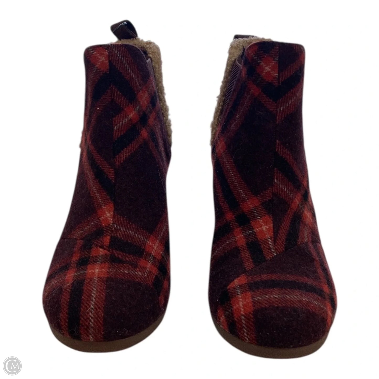 Boots Ankle Heels By Toms In Plaid Pattern, Size: 9