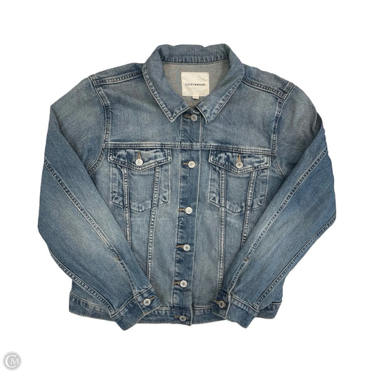 Jacket Denim By Lucky Brand In Blue, Size: Xl