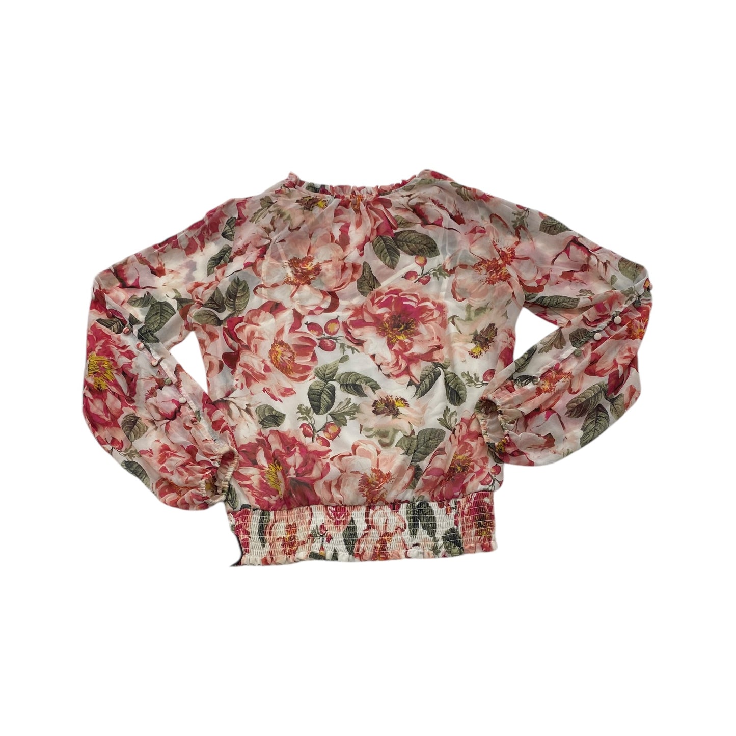 Top Long Sleeve By White House Black Market In Floral Print, Size: Xs