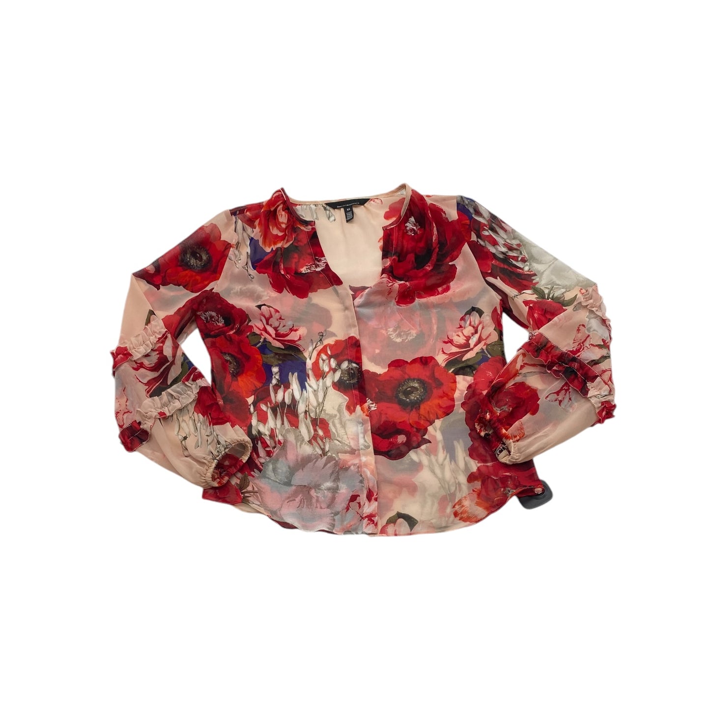 Top Long Sleeve By White House Black Market In Floral Print, Size: Xs