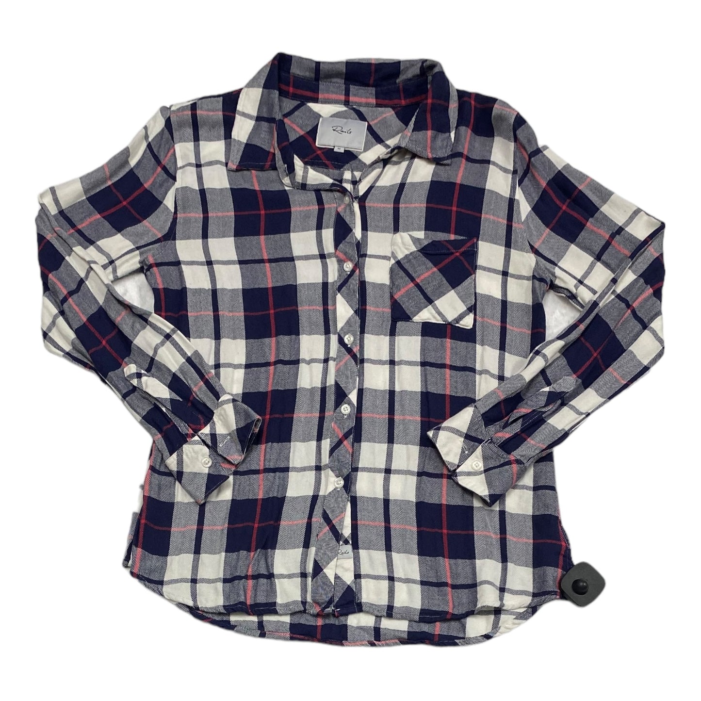 Top Long Sleeve By Rails In Plaid Pattern, Size: M