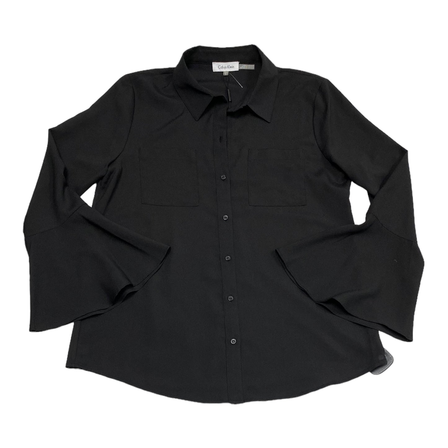 Top Long Sleeve By Calvin Klein In Black, Size: M