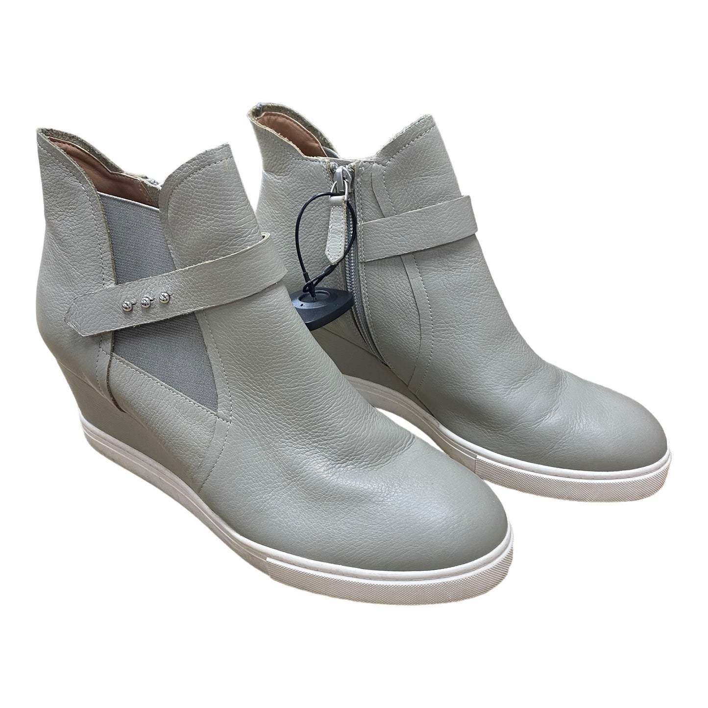 Boots Ankle Heels By Linea Paolo In Grey, Size: 10