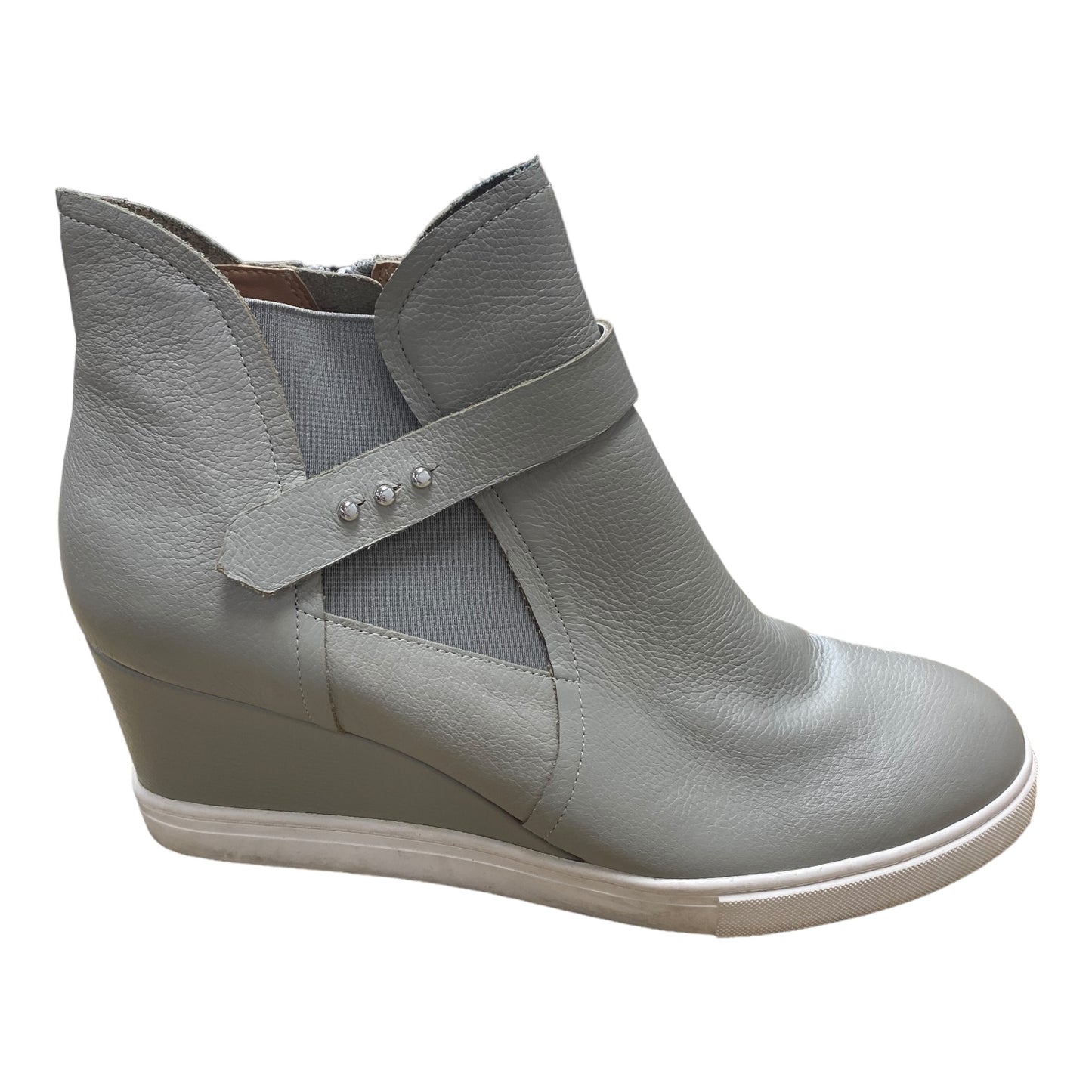 Boots Ankle Heels By Linea Paolo In Grey, Size: 10