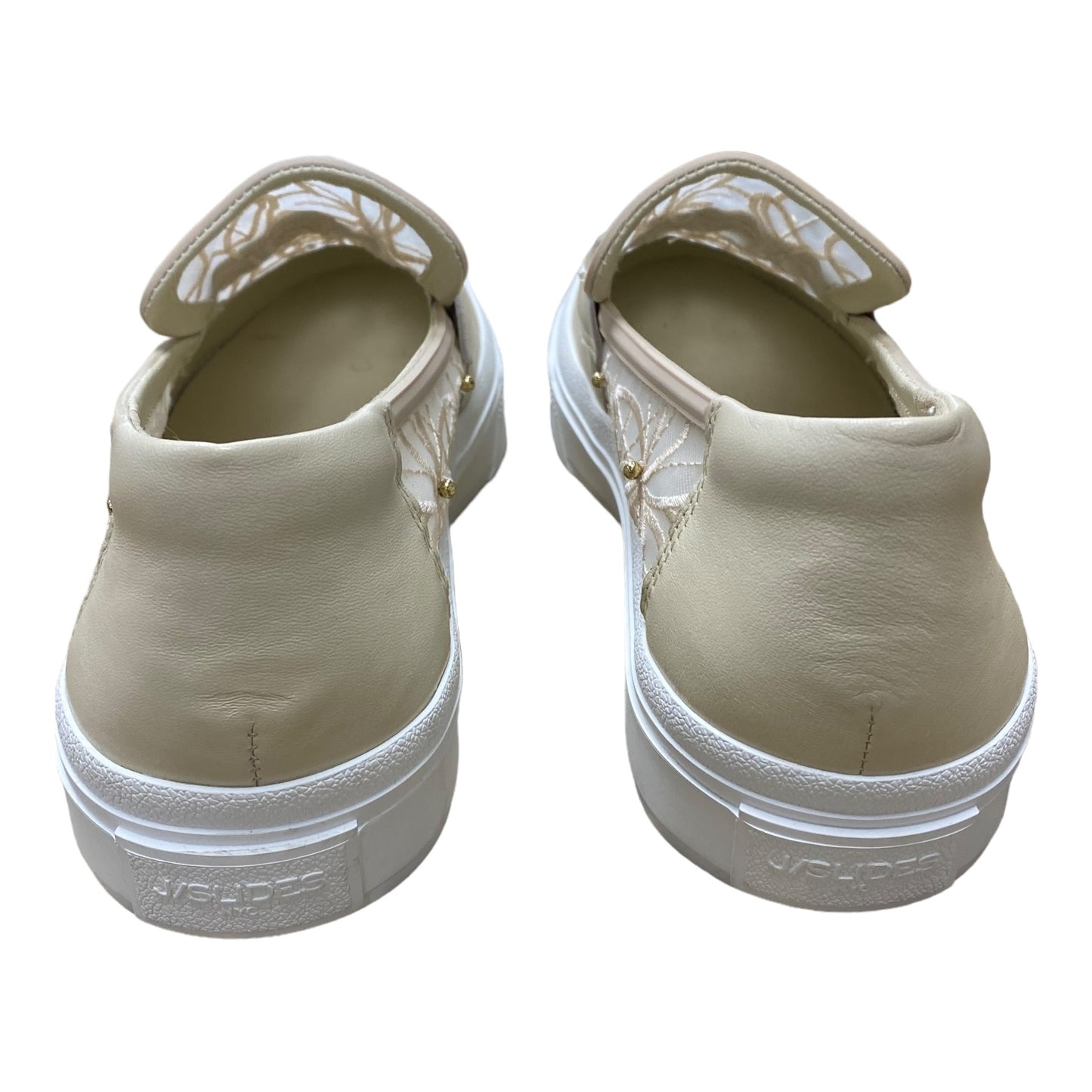 Shoes Flats By J Slides In Tan & White, Size: 10