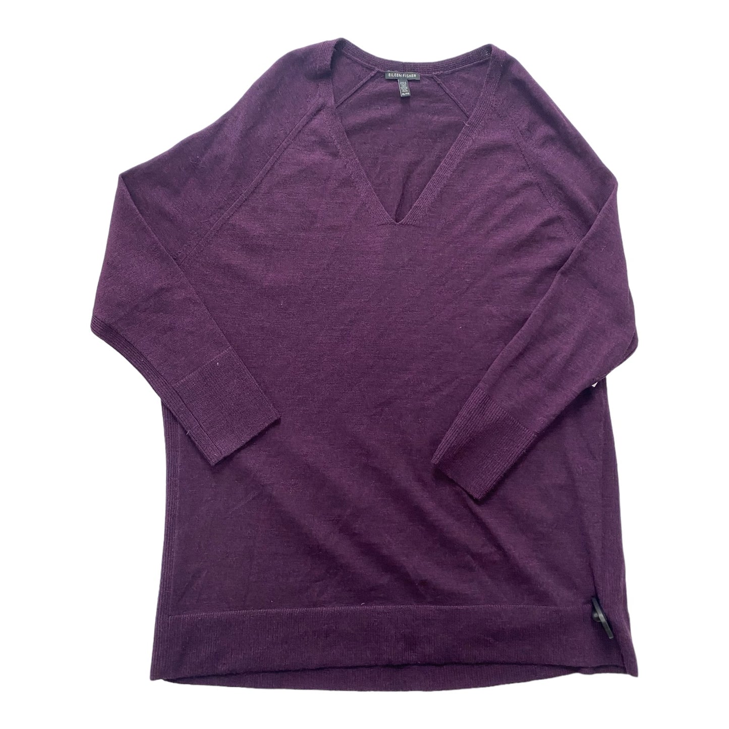 Sweater Designer By Eileen Fisher In Purple, Size: Xl