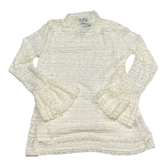 Top Long Sleeve By Worthington In Cream, Size: S