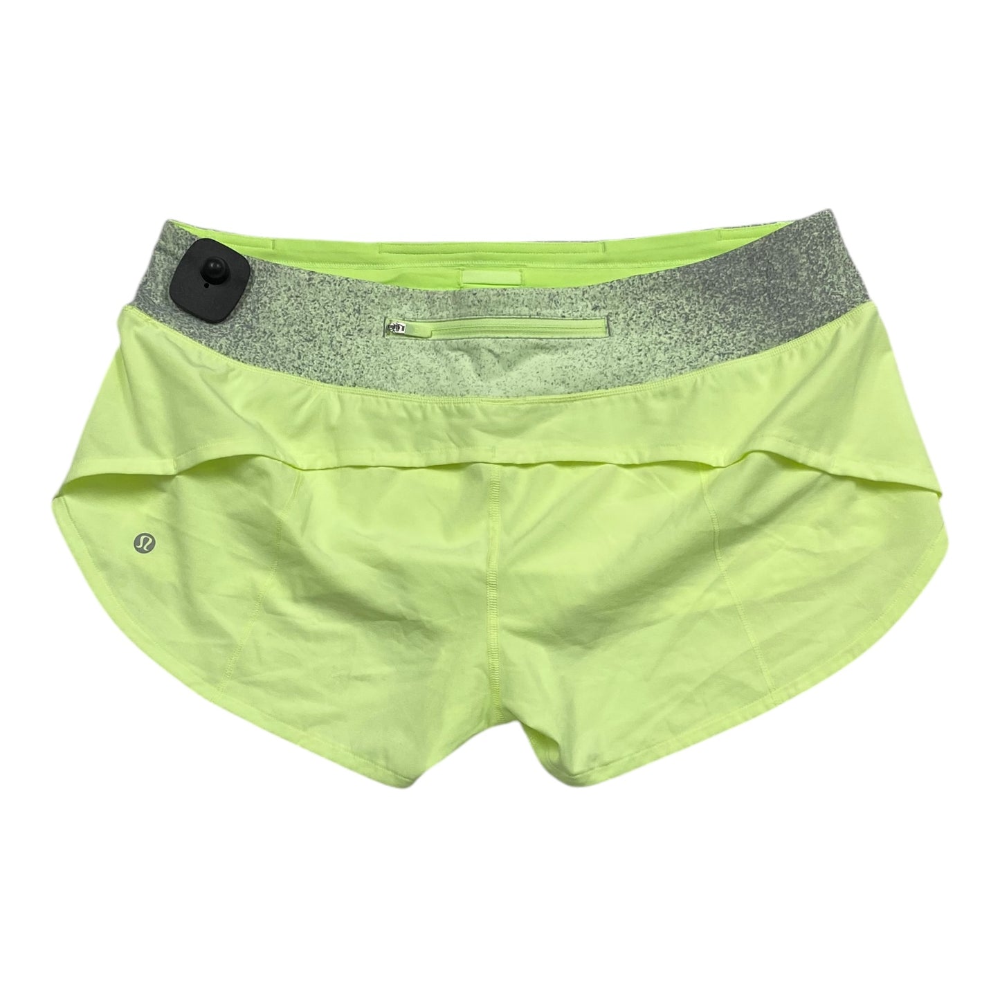 Athletic Shorts By Lululemon In Grey & Yellow, Size: 10