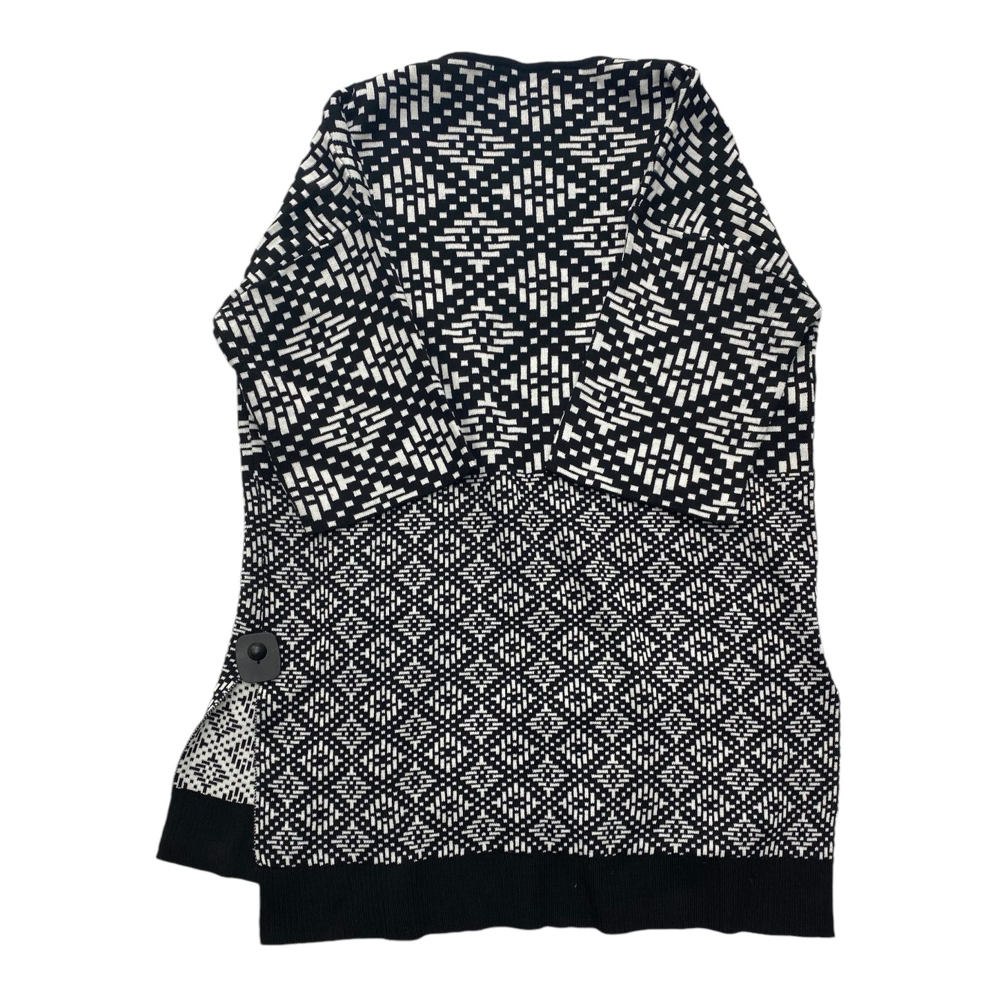 Sweater Cardigan By Potters Pot In Black & White, Size: M