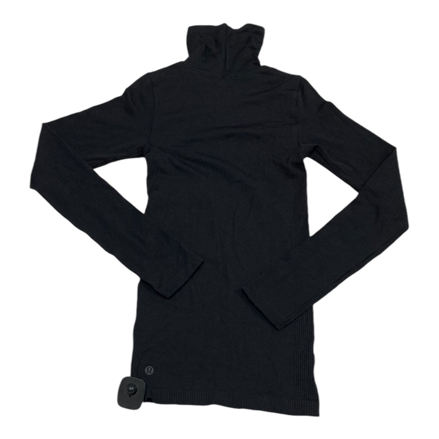 Athletic Top Long Sleeve Collar By Lululemon In Black, Size: S