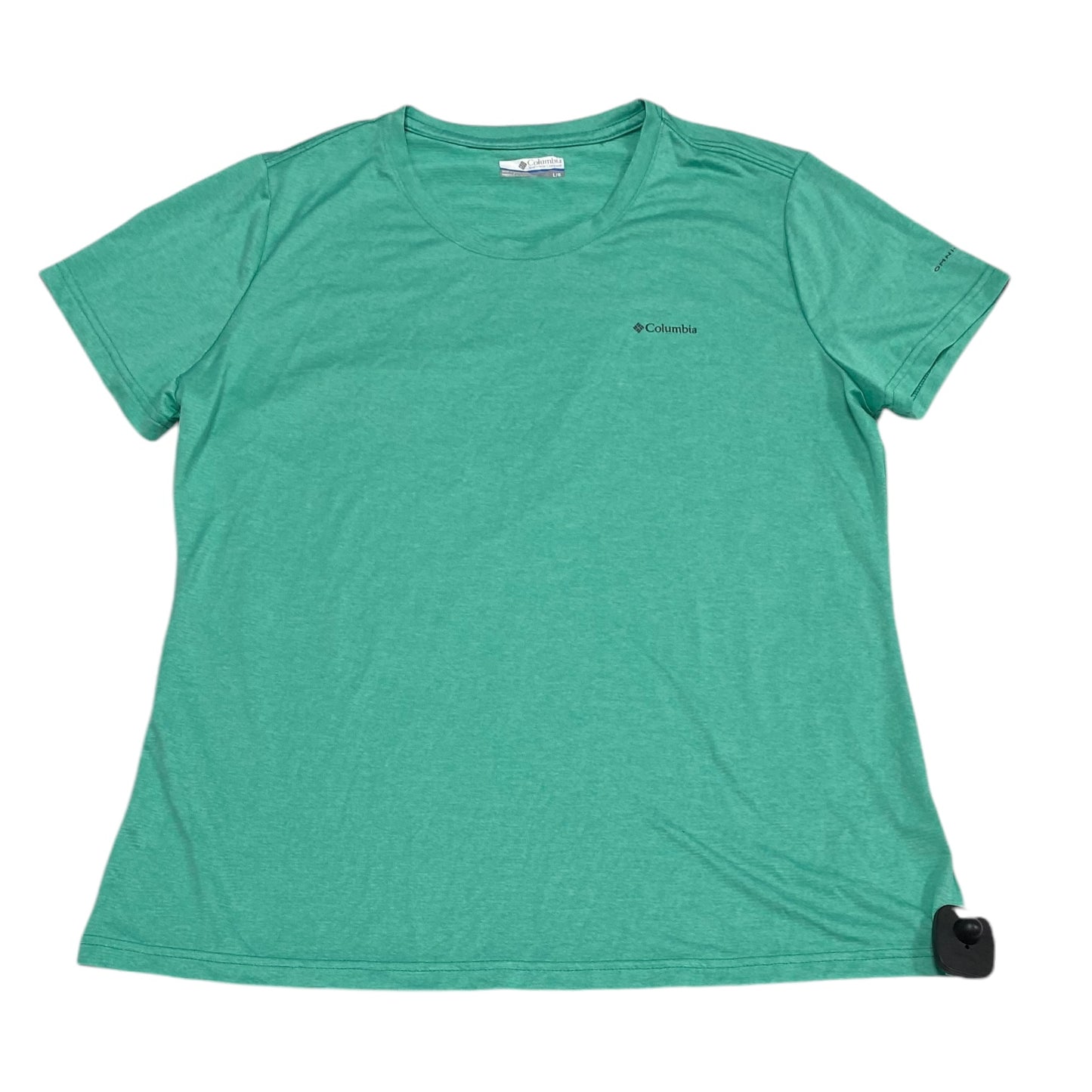 Athletic Top Short Sleeve By Columbia In Green, Size: L