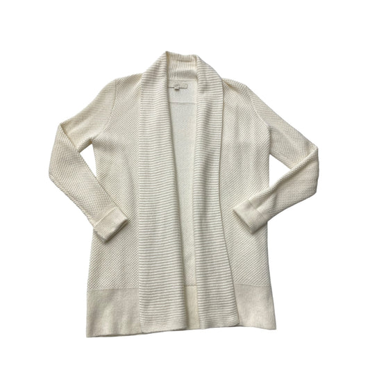 Sweater Cardigan By Loft In Cream, Size: M