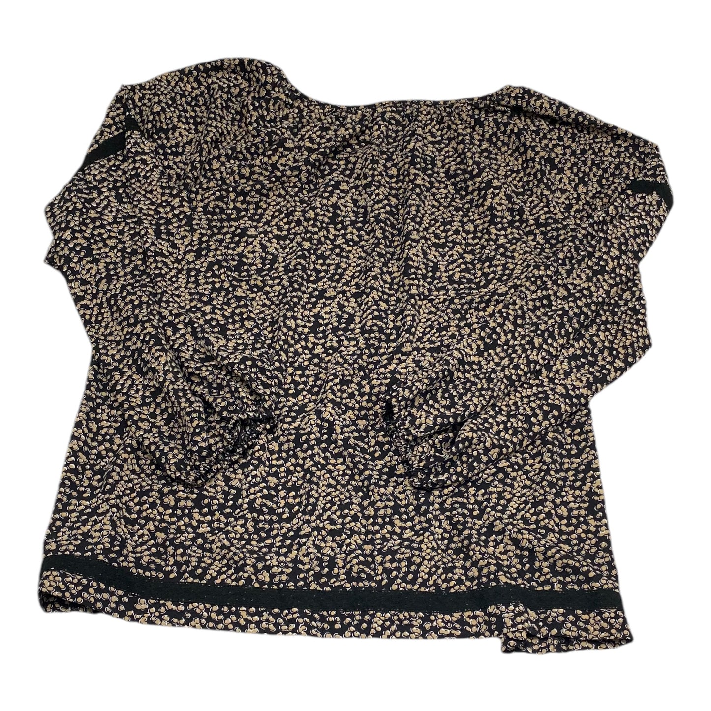 Top Long Sleeve By Suzanne Betro In Black & Tan, Size: 2x