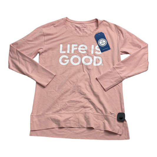 Top Long Sleeve By Life Is Good In Pink, Size: S