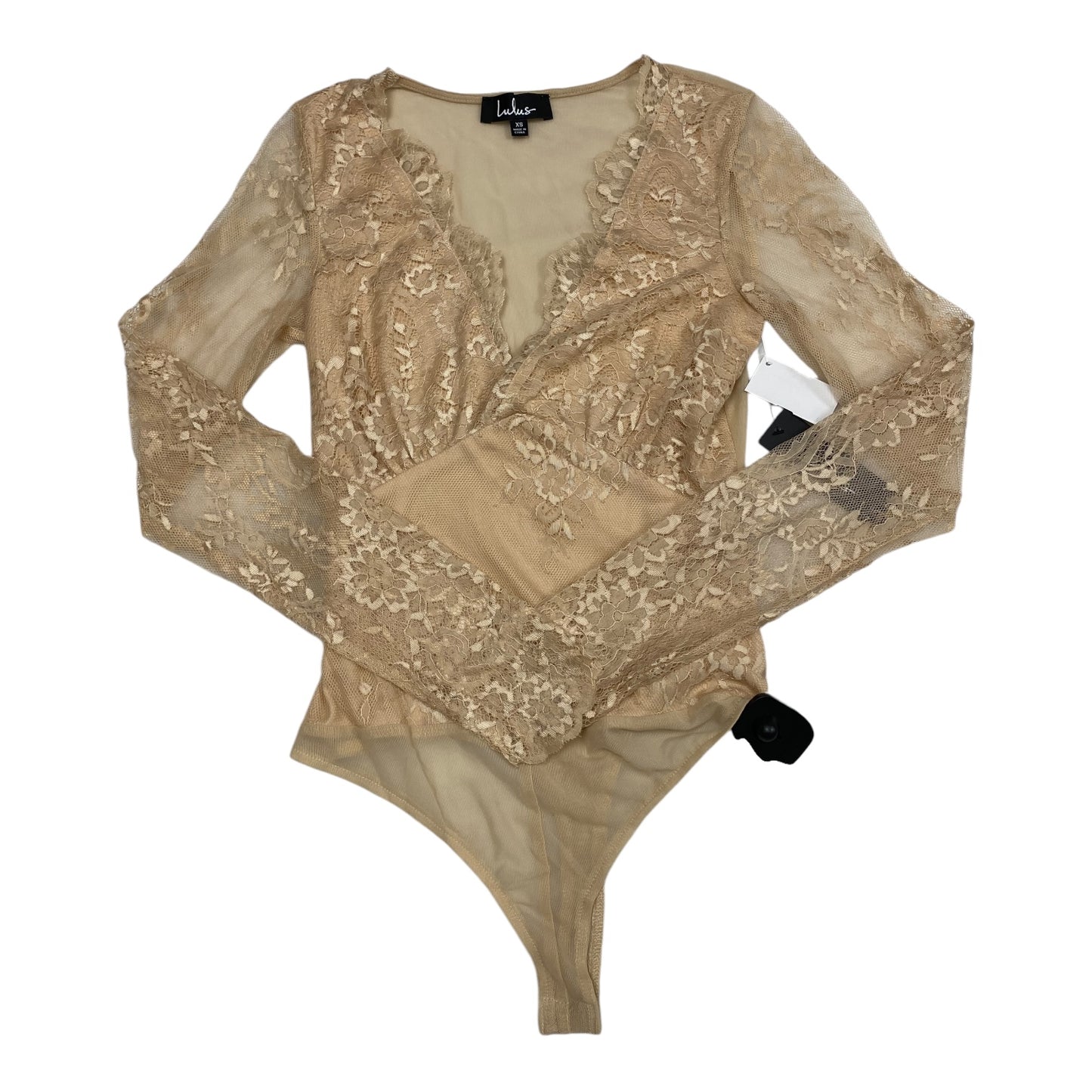 Bodysuit By Lulus In Beige, Size: Xs